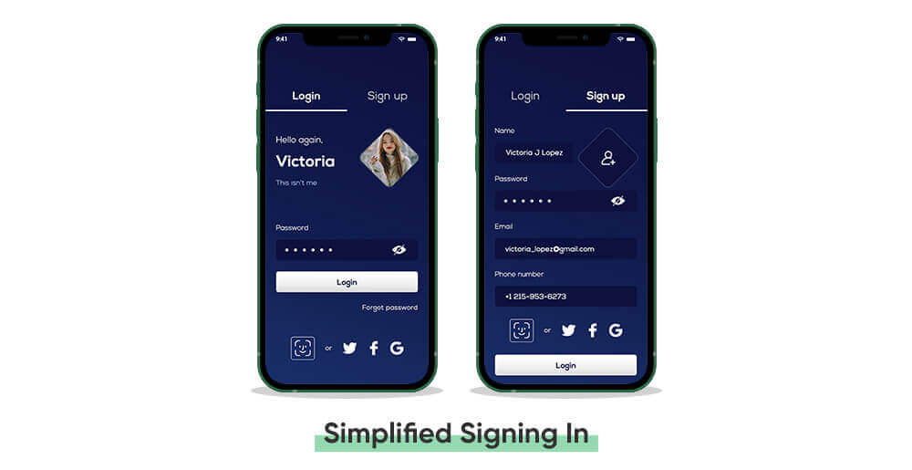 Simplified Signing In